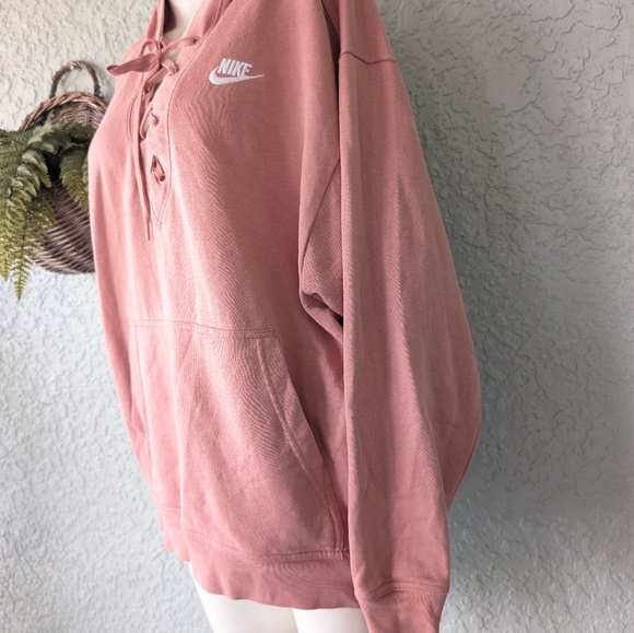 Nike lace up oversized hoodie women's size m - Picture 4 of 9